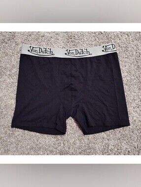 Von Dutch Men's Boxer Briefs Black Elastic Logo Waistband